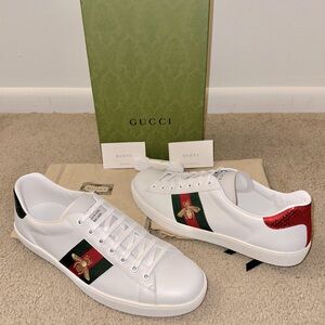 COPY - Men’s Gucci Ace White Leather Embroidered Bee Sneakers - NWB - Size G11/…